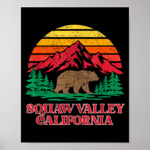 Olympic valley california grizzly bear vintage poster