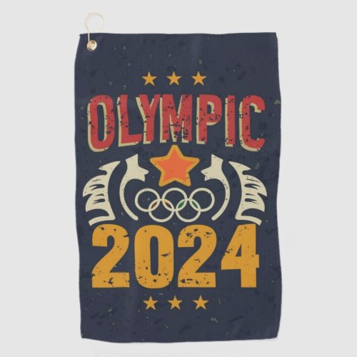 Olympics 2024 Unleashed Rings of Victory Design Golf Towel