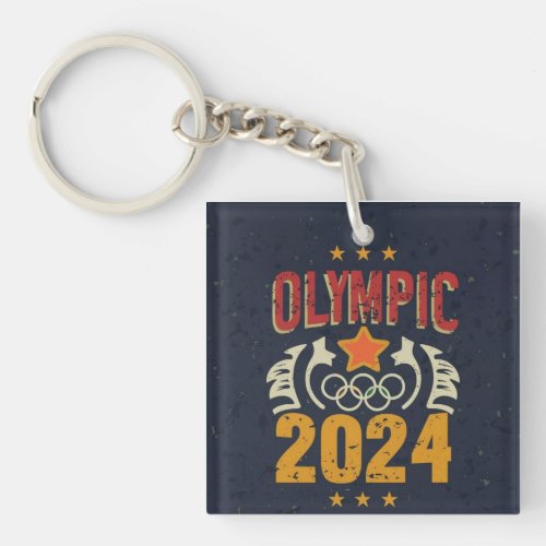 Olympics 2024 Unleashed Rings of Victory Design Keychain