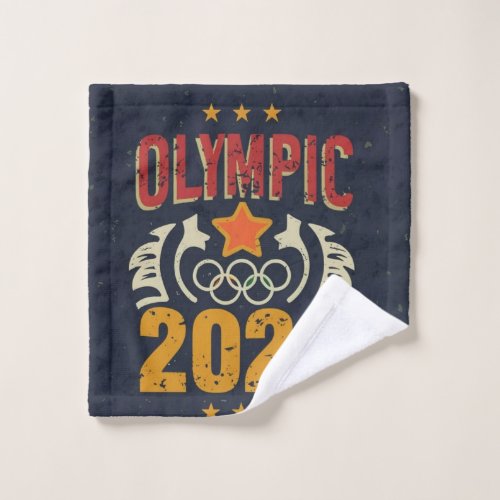 Olympics 2024 Unleashed Rings of Victory Design Wash Cloth