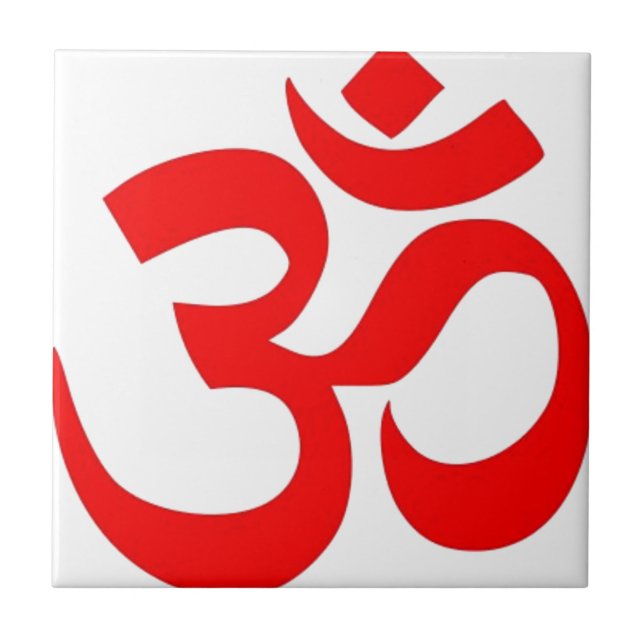 Om (ॐ) - Hindu and Buddhist Symbol Ceramic Tile (Front)