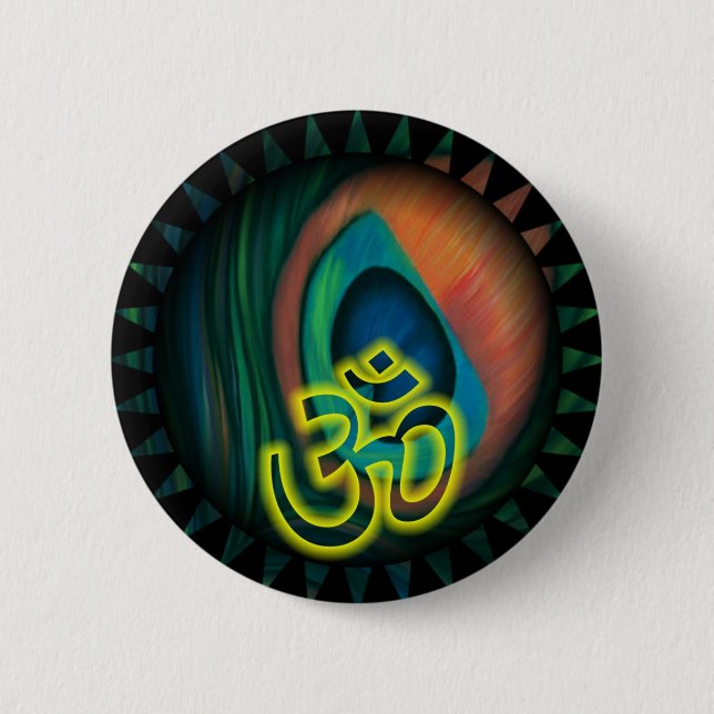 Om 3 pinback button (Front)