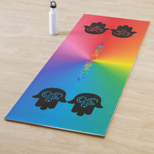 Om All the Lights Rainbow, Personalized Yoga Mat