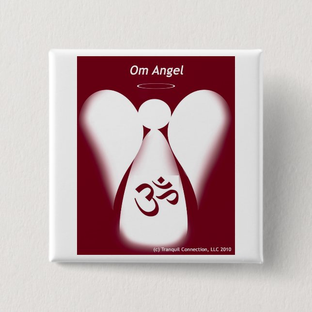 Om Angel Pinback Button (Front)