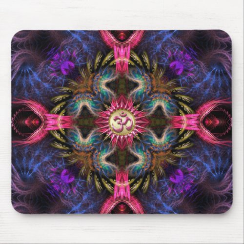 Om Angels Fractal New Age Art  Mouse Pad