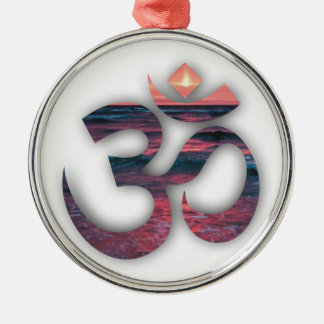 OM At The Ocean Yoga Metal Ornament