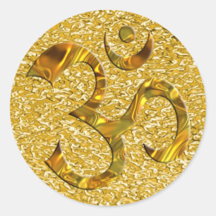 OM / AUM - GOLD gold splatter Classic Round Sticker