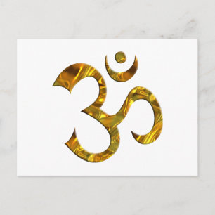 OM / AUM - GOLD POSTCARD