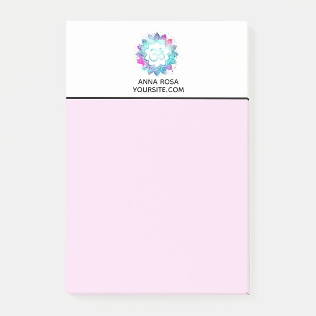 *~* Om Aum Lotus Flower Mandala Post-it Notes (Front)
