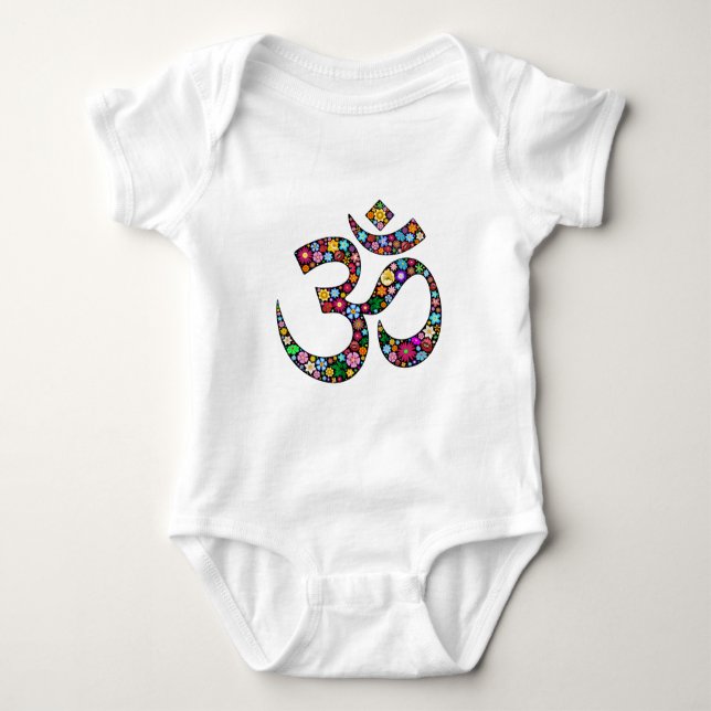 Om Aum Namaste Yoga Symbol Baby Bodysuit (Front)