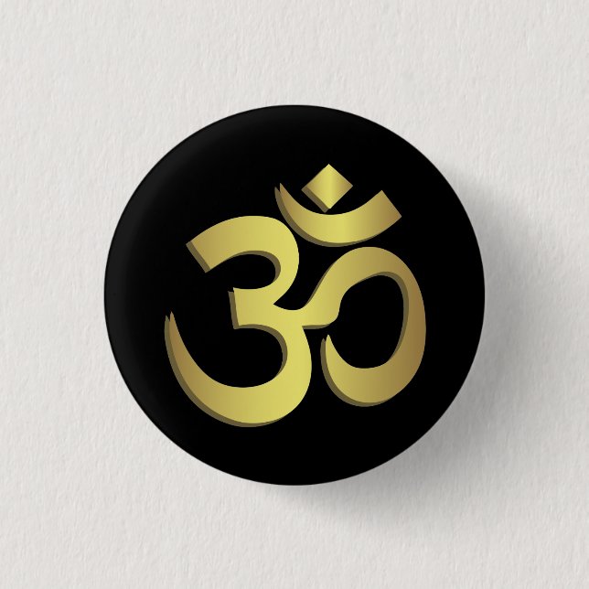 Om ( Aum ) Namaste yoga symbol Button (Front)