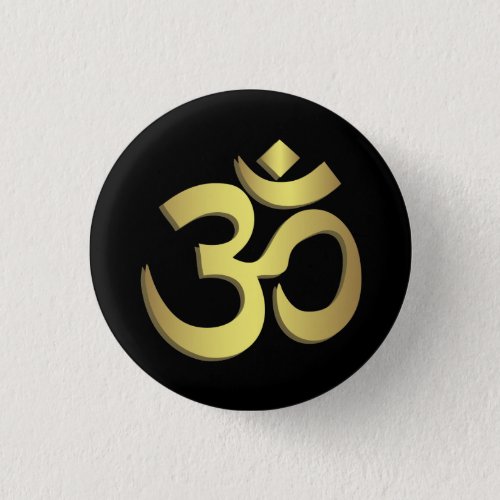 Om  Aum  Namaste yoga symbol Button