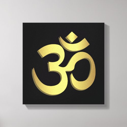 Om  Aum  Namaste yoga symbol Canvas Print