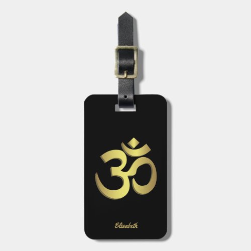 Om  Aum  Namaste yoga symbol Luggage Tag