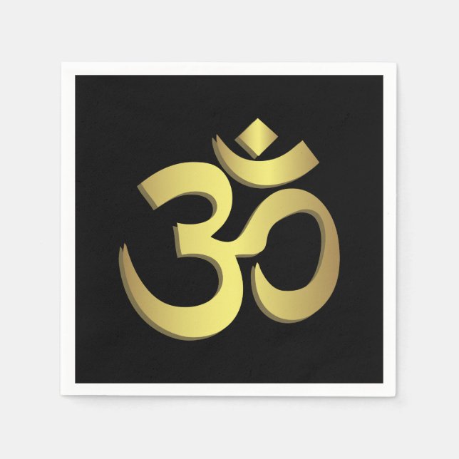 Om ( Aum ) Namaste yoga symbol Paper Napkins (Front)