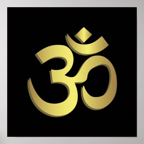 Om  Aum  Namaste yoga symbol Poster