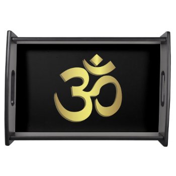 Om ( Aum ) Namaste Yoga Symbol Serving Tray by pixxart at Zazzle