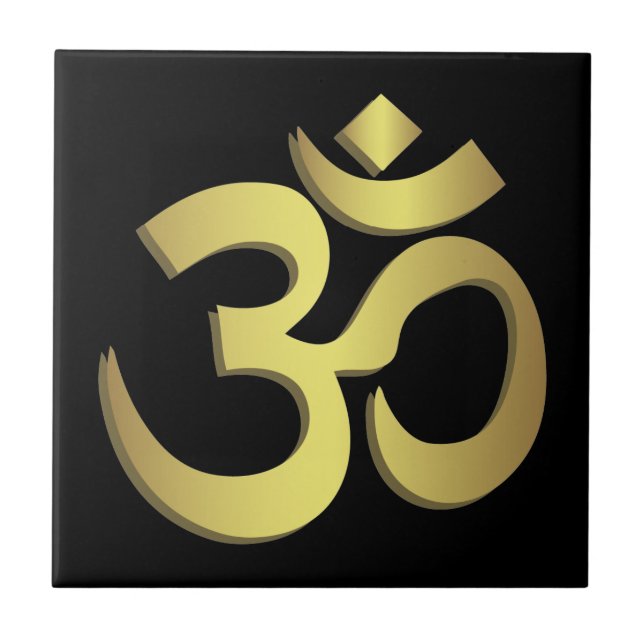 Om ( Aum ) Namaste yoga symbol Tile (Front)