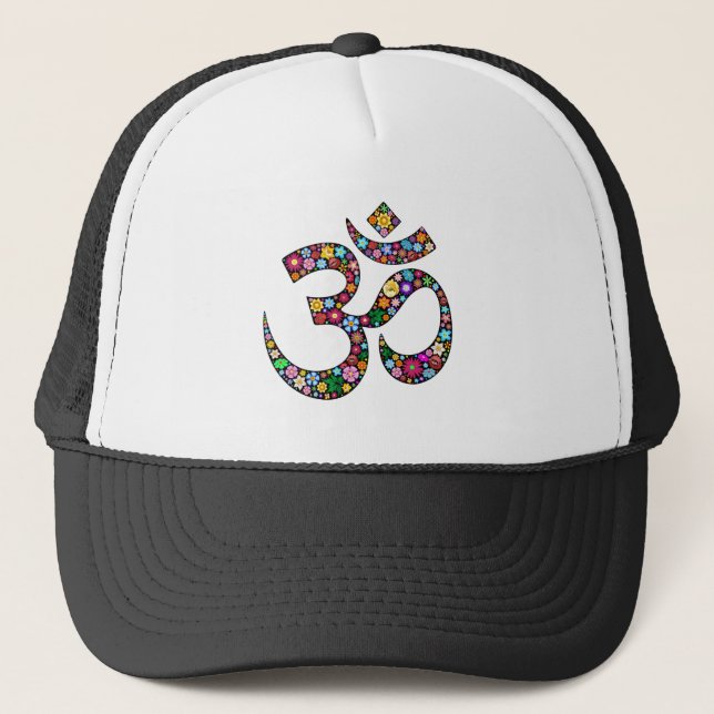 Om Aum Namaste Yoga Symbol Trucker Hat (Front)