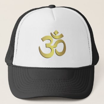 Om ( Aum ) Namaste Yoga Symbol Trucker Hat by pixxart at Zazzle