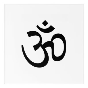 Om Aum outline Icon, Hinduism Symbol, black white  Acrylic Print