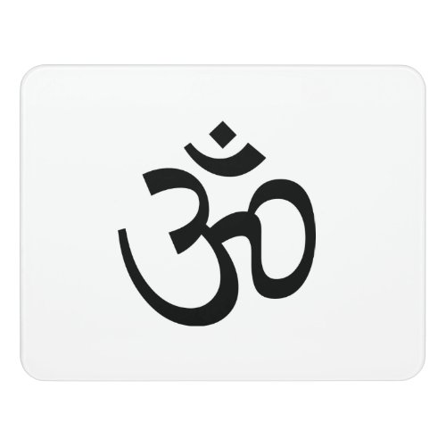 Om Aum outline Icon Hinduism Symbol black white  Door Sign