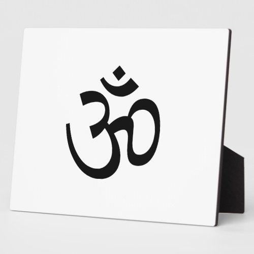 Om Aum outline Icon Hinduism Symbol black white  Plaque