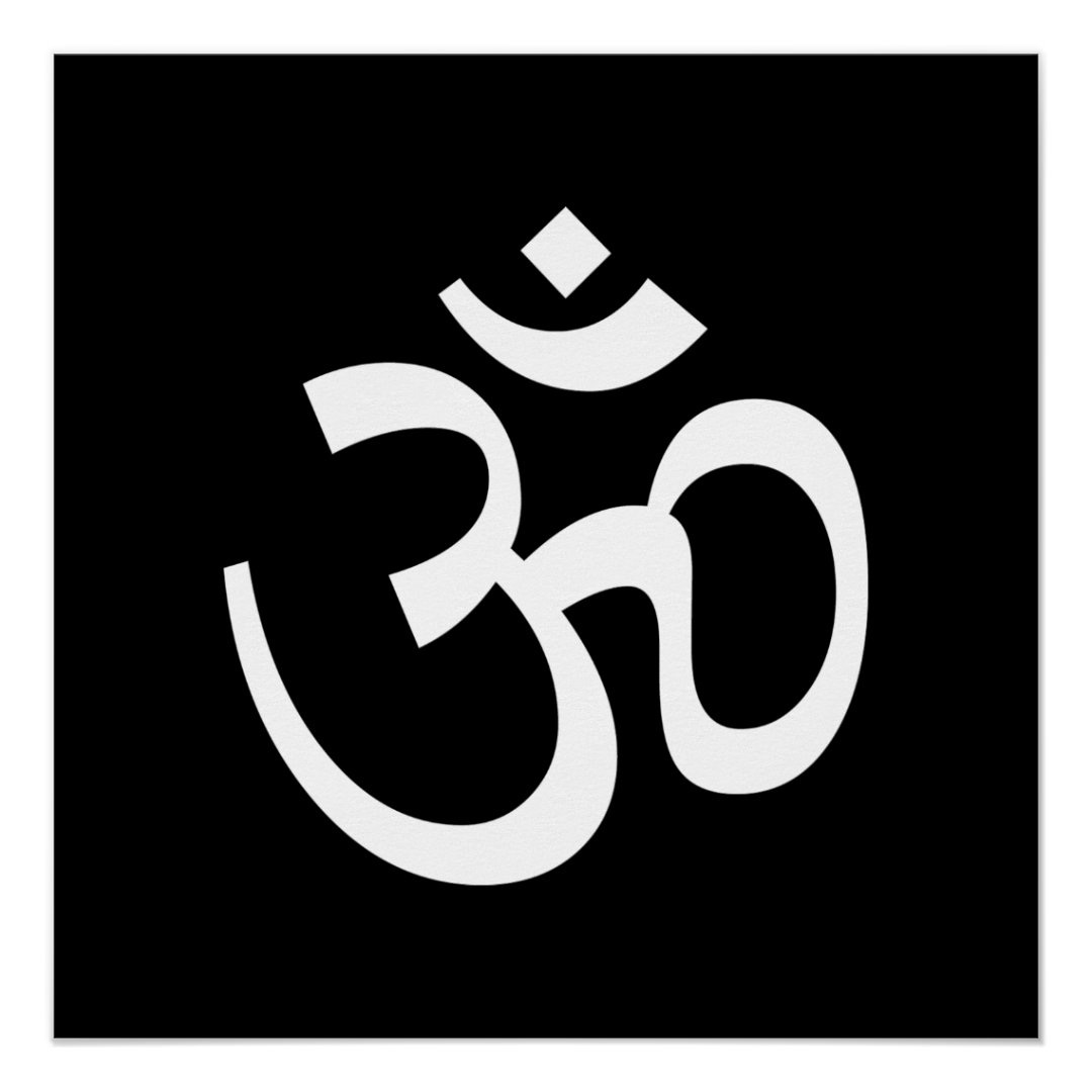 Om Aum outline Icon, Hinduism Symbol, black white Poster | Zazzle