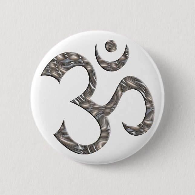 OM / AUM - SILVER BUTTON (Front)