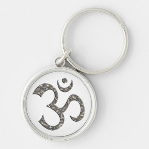 OM / AUM - SILVER KEYCHAIN