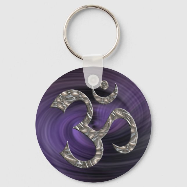 OM / AUM - SILVER KEYCHAIN (Front)