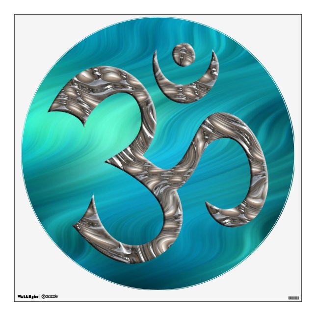 OM / AUM - silver Wall Sticker (Front)