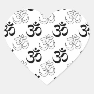 Om, Aum Symbol Heart Sticker