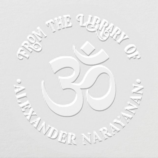 Om Aum Symbol Hinduism Name “Library of” Book Name Embosser (Design)