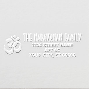 Om Aum Symbol Hinduism Name Return Address SM Embosser