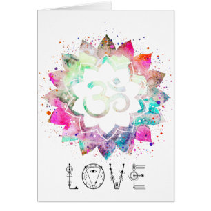 *~* OM AUM Symbol Lotus Flower Mandala LOVE Cards