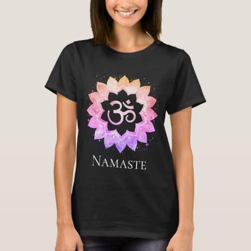  OM AUM Symbol Spiritual Lotus Flower Mandala T_Shirt