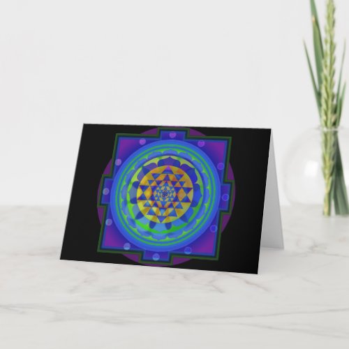 Om AUM Yantra mandala greeting card