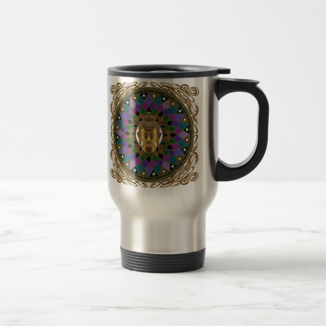 Om Buddha Mandala Travel Mug (Right)