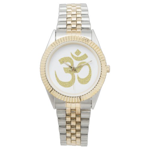 Om Buddhist Symbol Golden paste Men Watch