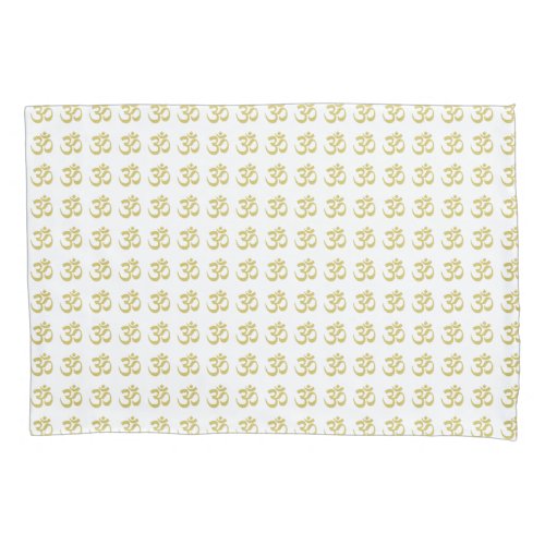 Om Buddhist Symbol Golden paste Pillow Case