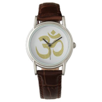 Om Buddhist Symbol Golden Paste Watch 1 by plurals at Zazzle
