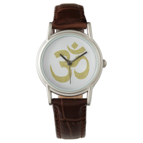 Om Buddhist Symbol Golden paste Watch 1