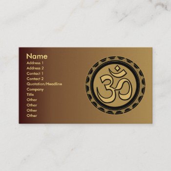 Om Business Cards Pick Your Background Color. by MoonArtandDesigns at Zazzle