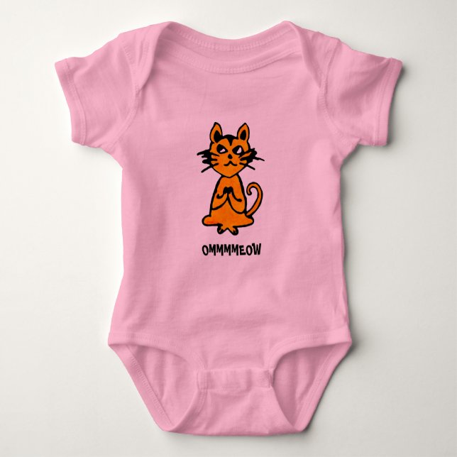 Om Cat - Baby Yoga Clothes Bodysuit (Front)