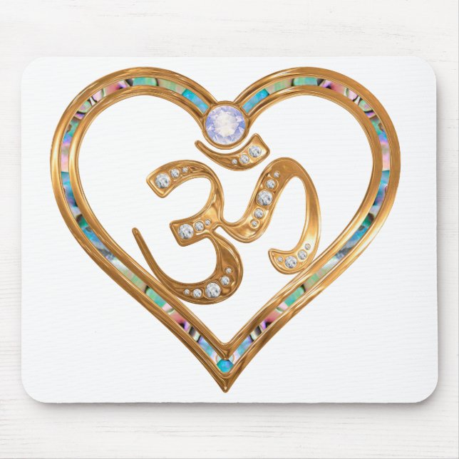 OM centered heart pad Mouse Pad (Front)