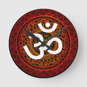 Om chakra mandala  round clock