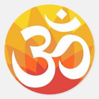 om classic round sticker