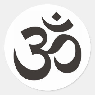 om classic round sticker