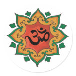 Om Classic Round Sticker